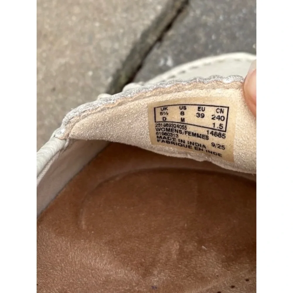 Clarks Collection Elliotte Sail Women's Leather Shoes, Off White,‎ SZ 8